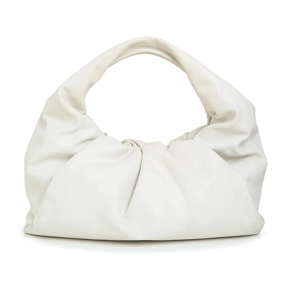 BOTTEGA VENETA Shoulder Pouch Clutch Calfskin White Handbag Leather